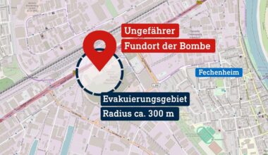 Hessen: Weltkriegsbombe in Frankfurt-Fechenheim: Hanauer Landstraße gesperrt