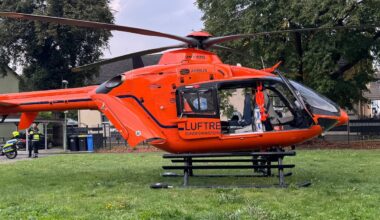 Rettungshubschrauber landet in Essen im Wohngebiet