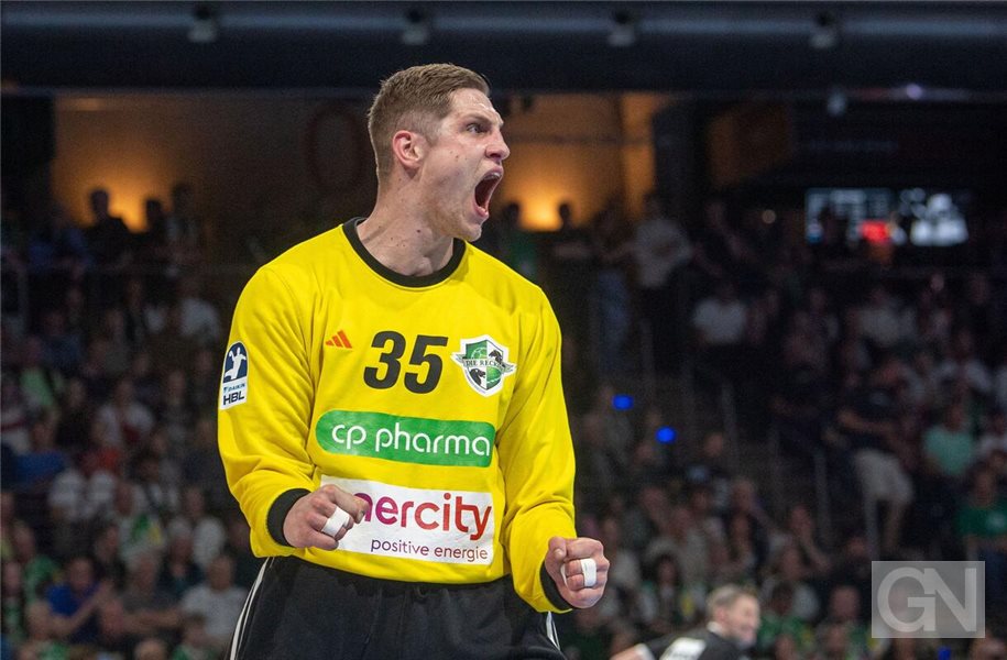 Joel Birlehm und die TSV Hannover-Burgdorf stehen in der Gruppenphase der European League. (Archivbild) Foto: Sebastian Räppold/Sportfoto Matthias Koch/dpa