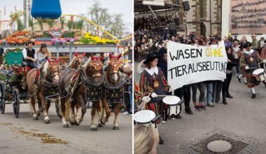 Cannstatter Volksfest: Tierrechtsaktivisten stören Umzug zu Beginn