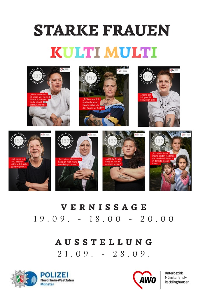 POL-MS: Einladung - Vernissage "Starke Frauen - Kulti Multi" am 19. September im Polizeipräsidium Münster