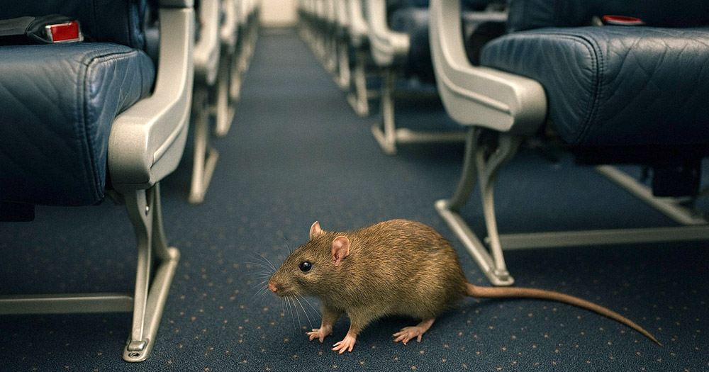 Ratte im Flugzeug