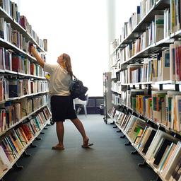 Archivbild: Blick in die Amerika-Gedenkbibliothek (AGB) der Zentral- und Landesbibliothek Berlin (ZLB) am Blücherplatz. (Quelle: dpa/Carstensen)