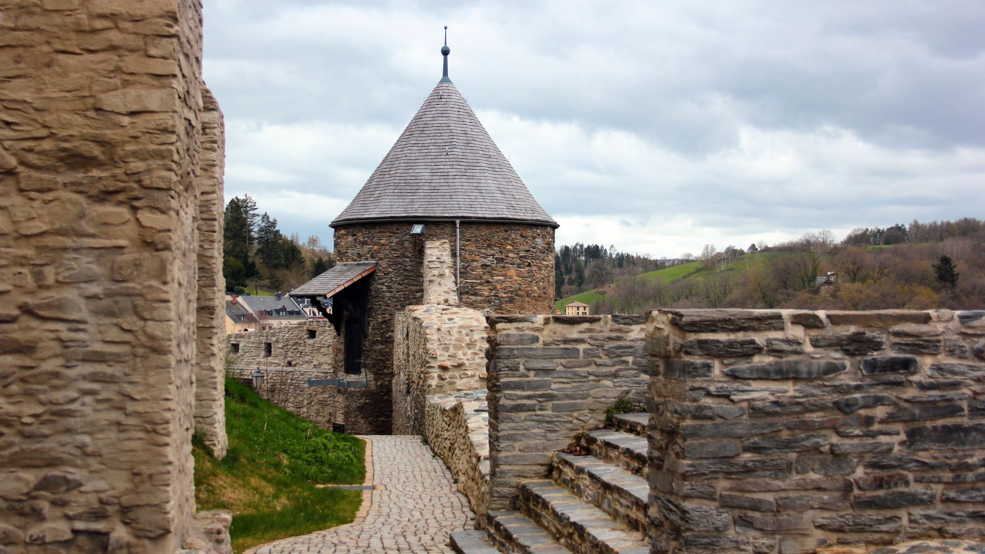 Ruins of the castle in Elsterberg, a town in the Vogtlandkreis district in Saxony, eastern Germany