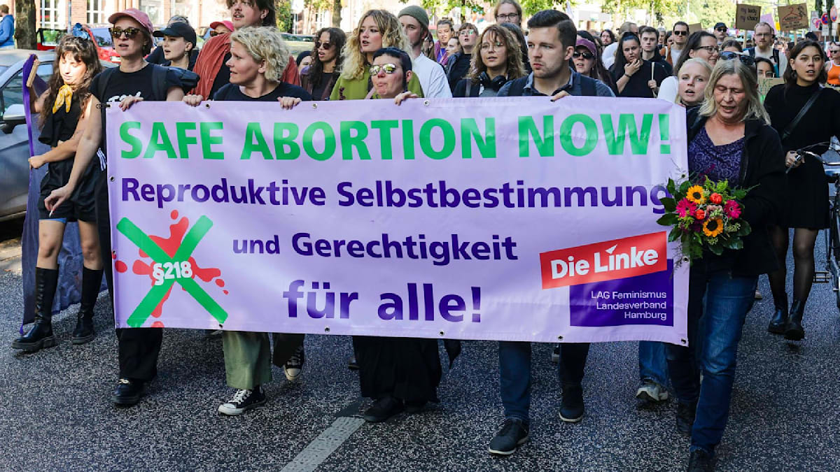Demonstration für Entkriminalisierung von Abtreibungen