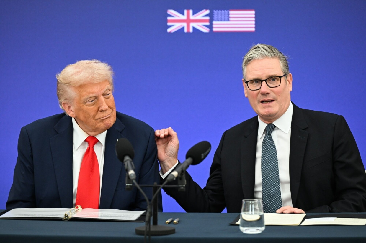 Trump und Starmer bei ihrer Pressekonferenz am Donnerstag