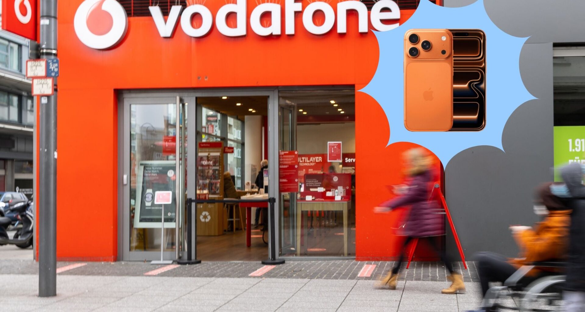 Vodafone-Store in einer Stadt