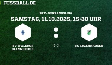 Remis zwischen SV Waldhof Mannheim 2 und Zuzenhausener