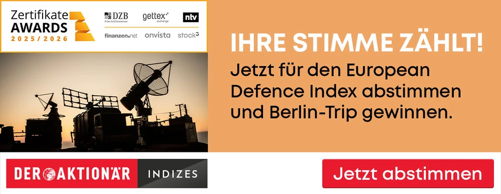 ZertifikateAwards DA European Defence Index Banner NL