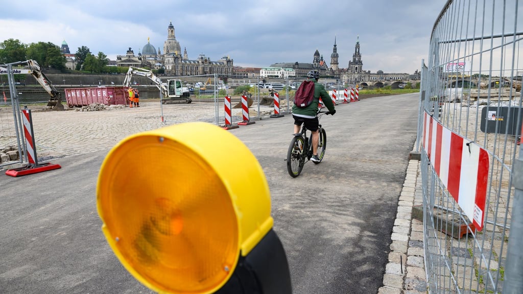 Elberadweg in Dresdner Neustadt wieder frei