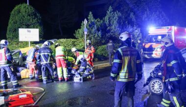 Unfall und eingeklemmte Person an der Wettinerstraße