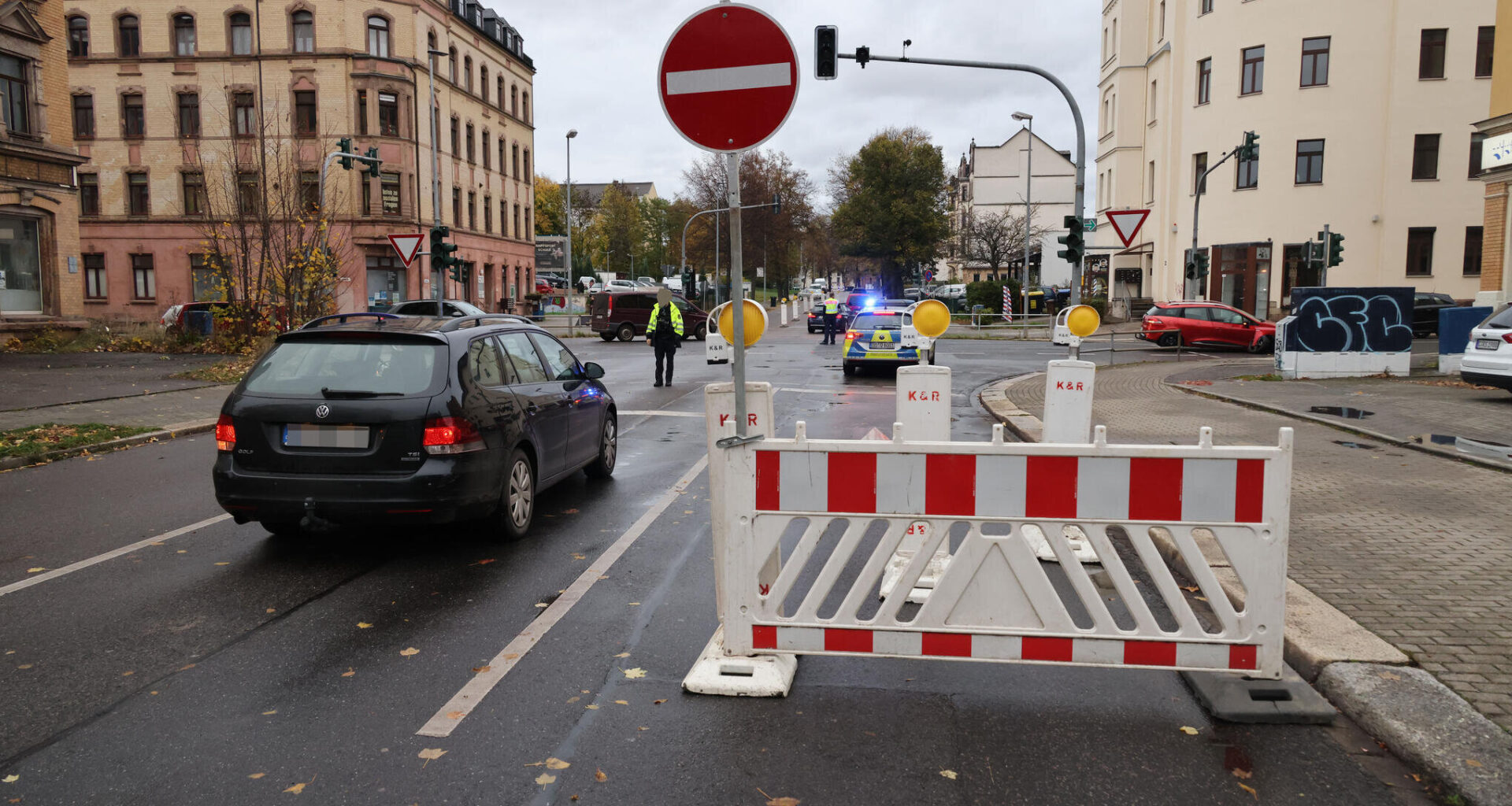 Unfallkreuzung in Chemnitz am Freitag immer noch gesperrt