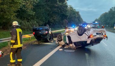 Unfall! Autos überschlagen sich auf der A42 bei Dortmund ++ 3 Verletzte