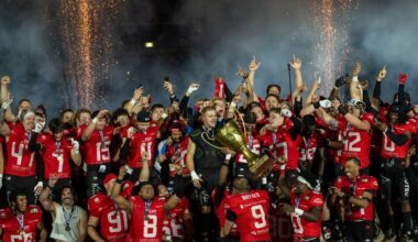 Die Potsdam Royals jubeln über ihren Meistertitel. Quelle: imago images/Foot Bowl