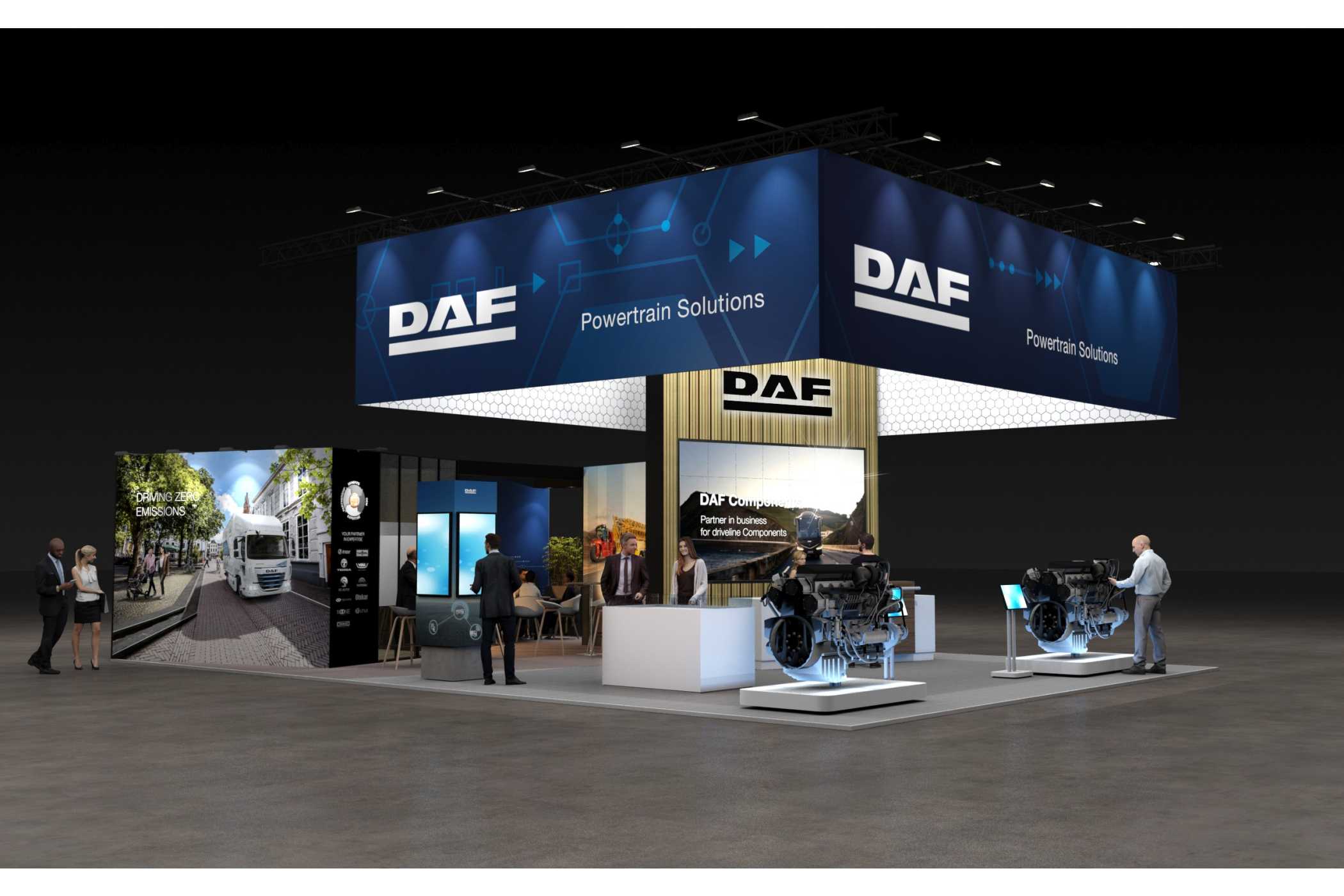 DAF-Components-Stand auf der Busworld 2025 in Brüssel. (Grafik: DAF)