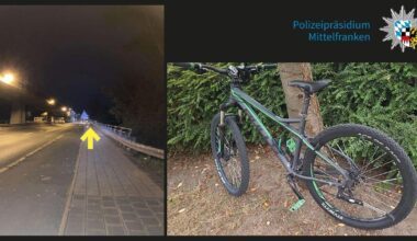 Unbekannter warf ein Fahrrad auf den Frankenschnellweg in Nürnberg