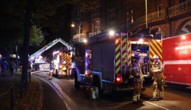 Brand in Gebäude am Mannheimer Wasserturm