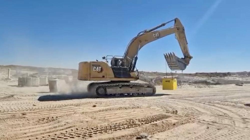 Besatzung des Gazastreifens: Betonblöcke sollen die sogenannte gelbe Linie im Gazastreifen markieren – Aufnahme aus einem Video der israelischen Armee.