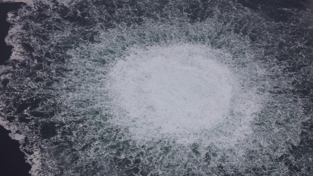 Nord Stream: Das Nord-Stream-1-Gasleck in der Ostsee. Vor drei Jahren kam es zu einem Anschlag auf die Pipelines.