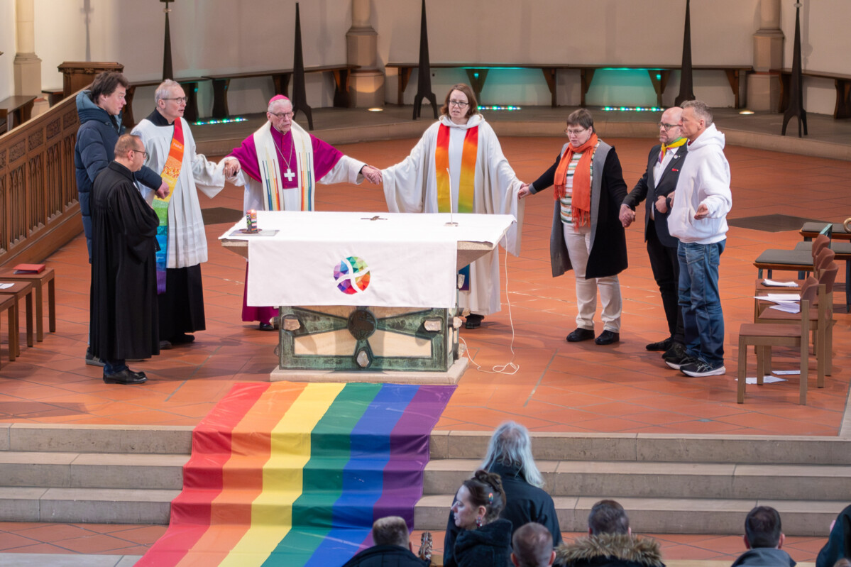Im Januar 2024 feierte die Queergemeinde Münster mit einem Gottesdienst ihr 25-jähriges Bestehen. (Foto: Bischöfliche Pressestelle / Ann-Christin Ladermann)