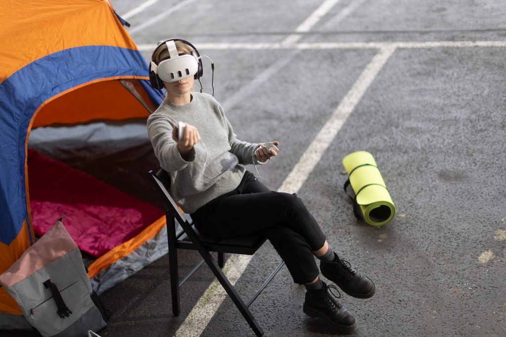 MOPO-Autorin Katharina streckt während der VR-Experience ihre Hand zum Betteln aus. Leider ohne Erfolg.