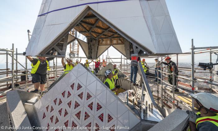 Kirchturm der Sagrada Familia in Barcelona