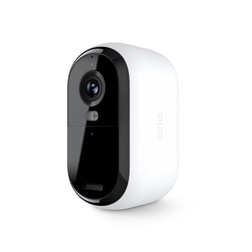 Arlo Essential VMC3050 Kabellose Sicherheitskamera, 2. Generation, für Außen- und Innenbereich, kabellose Kamera mit integriertem Strahler, Farbnachtsicht, Bewegungssensor und DIY-Setup, Weiß, 1 Stück