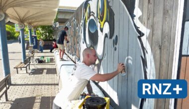 Bauzaun wird Kunst: Graffiti-Künstler verschönern Ludwigshafens Rathaus-Center - Mannheim und Metropolregion Rhein-Neckar - Nachrichten und Aktuelles