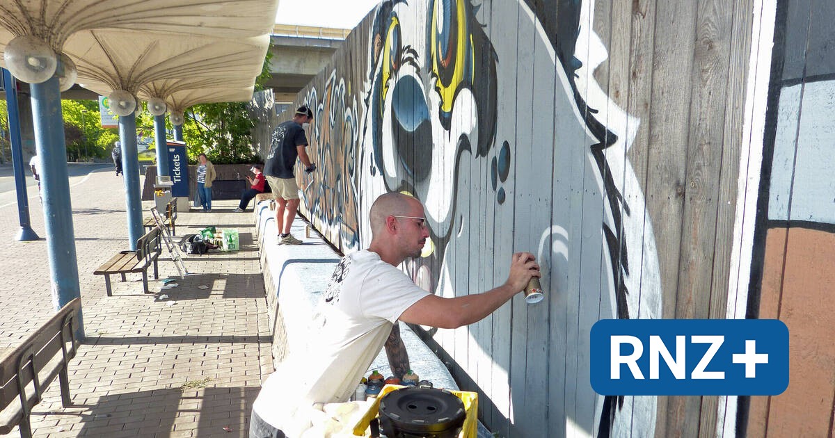 Bauzaun wird Kunst: Graffiti-Künstler verschönern Ludwigshafens Rathaus-Center - Mannheim und Metropolregion Rhein-Neckar - Nachrichten und Aktuelles