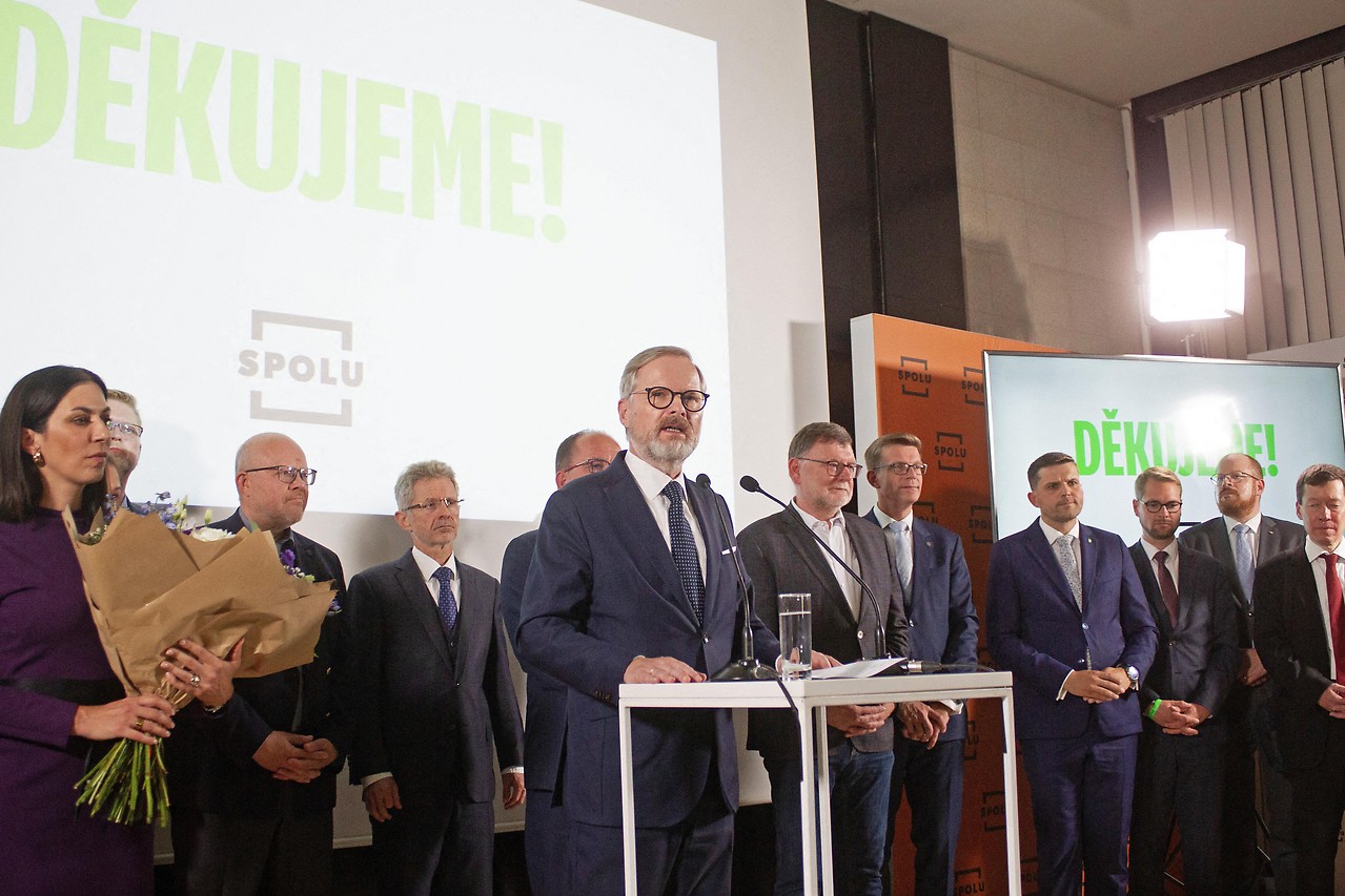 Petr Fiala während Ansprache