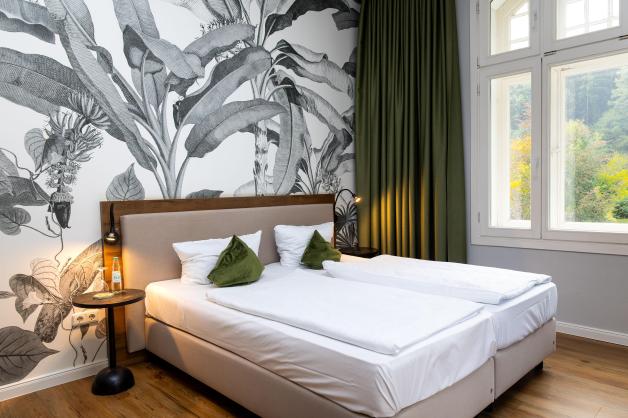 Blick in eines der Hotelzimmer an der Bergstraße.