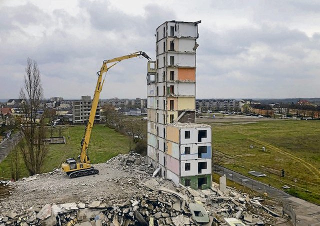 Da lebten mal Menschen: Wohnungsabriss in Eisenhüttenstadt im Jahr 2021