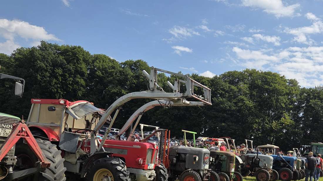 Volle Kraft voraus in Gollenshausen: Beim traditionellen Baumstamm-Ziehen der Bulldogfreunde „Loos ned aus“ traten knapp 50 Traktoren in einem spektakulären Kräftemessen gegeneinander an.