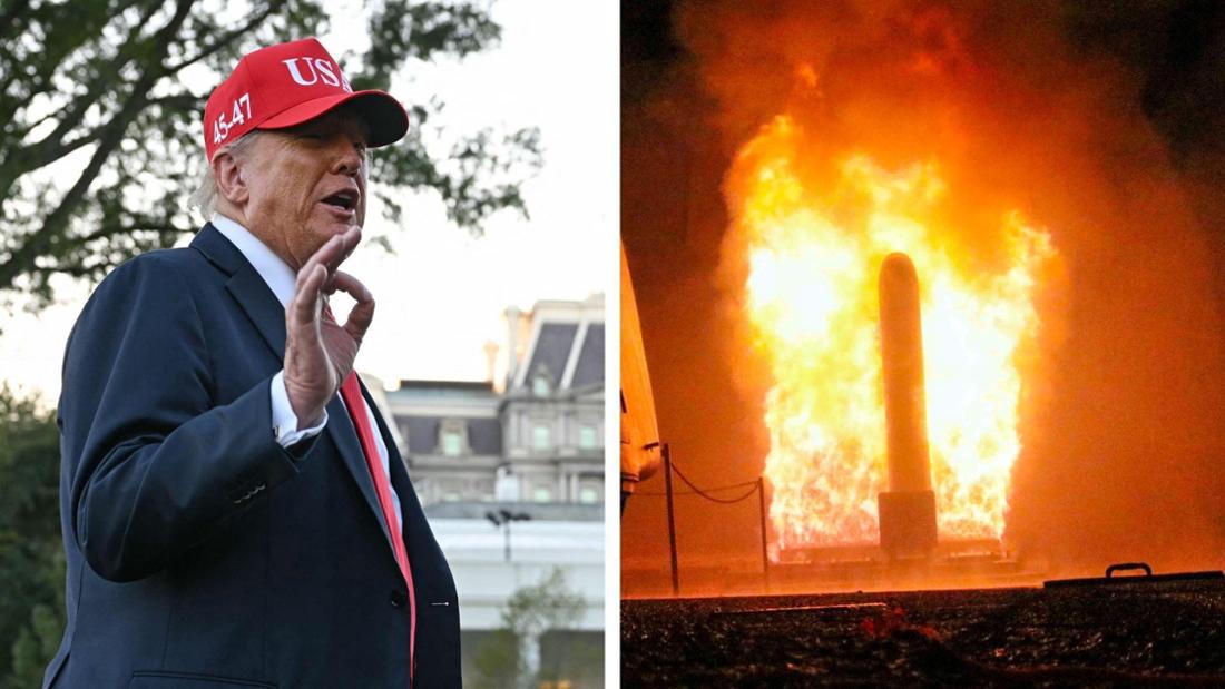 Donald Trump hat sich zu möglichen Tomahawk-Lieferungen an die Ukraine geäußert. Das rechts von der U.S. Navy zur Verfügung gestellte Foto zeigt die Zündung einer Tomahawk-Rakete von dem Lenkwaffenkreuzer USS Monterey (CG-61) aus. 