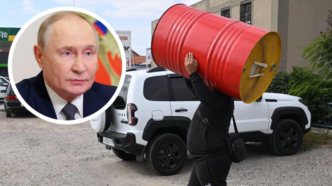 In Wladimir Putins Russland und in den besetzten Gebieten, wie hier auf der Krim, werden offenbar die Treibstoff-Reserven knapp.