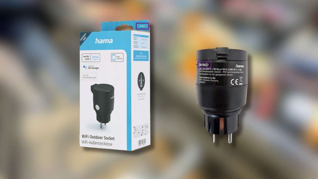 Abbildung einer smarte Outdoor Wlan-Steckdose von Hama, die von einem Rückruf betroffen ist. 