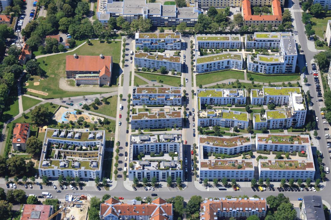 Luftaufnahme Schwabing-West Müchen Mildred-Scheel-Bogen