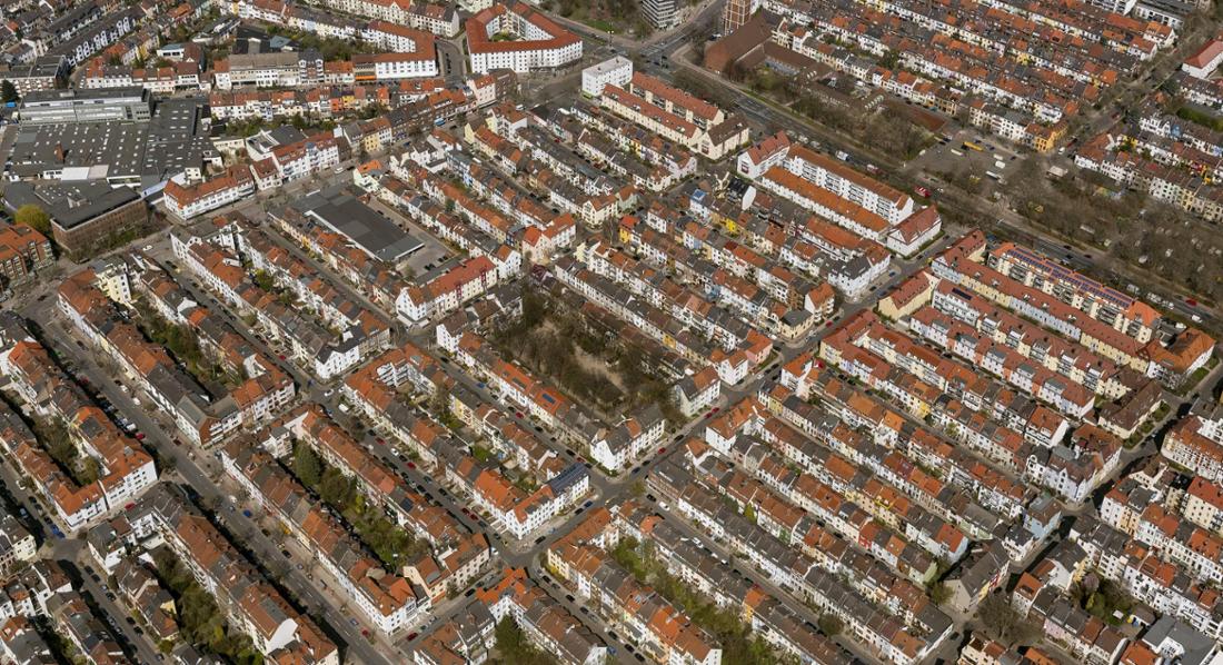 Häuserzeilen im Stadtteil Findorff in Bremen