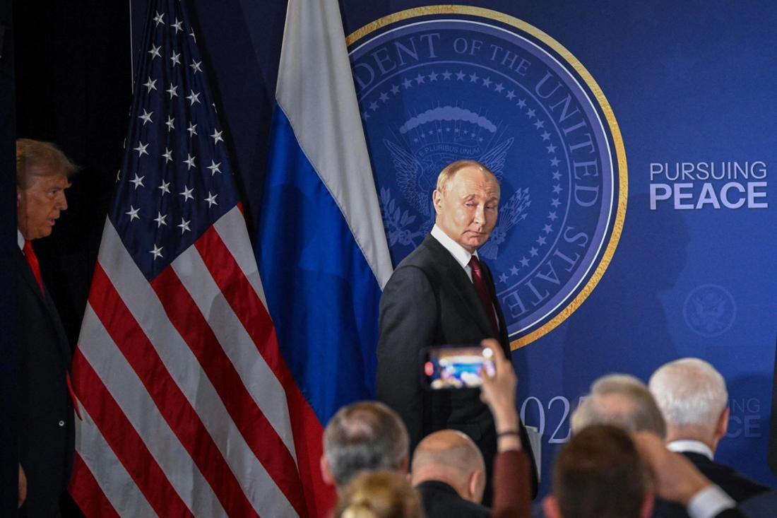 Wladimir Putin und Donald Trump am 15. August 2025 in Anchorage, Alaska.