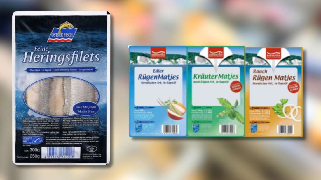 Verschiedene Produkte von Ostseefisch und Saßnitz Fisch, die von einem Rückruf betroffen sind. 
