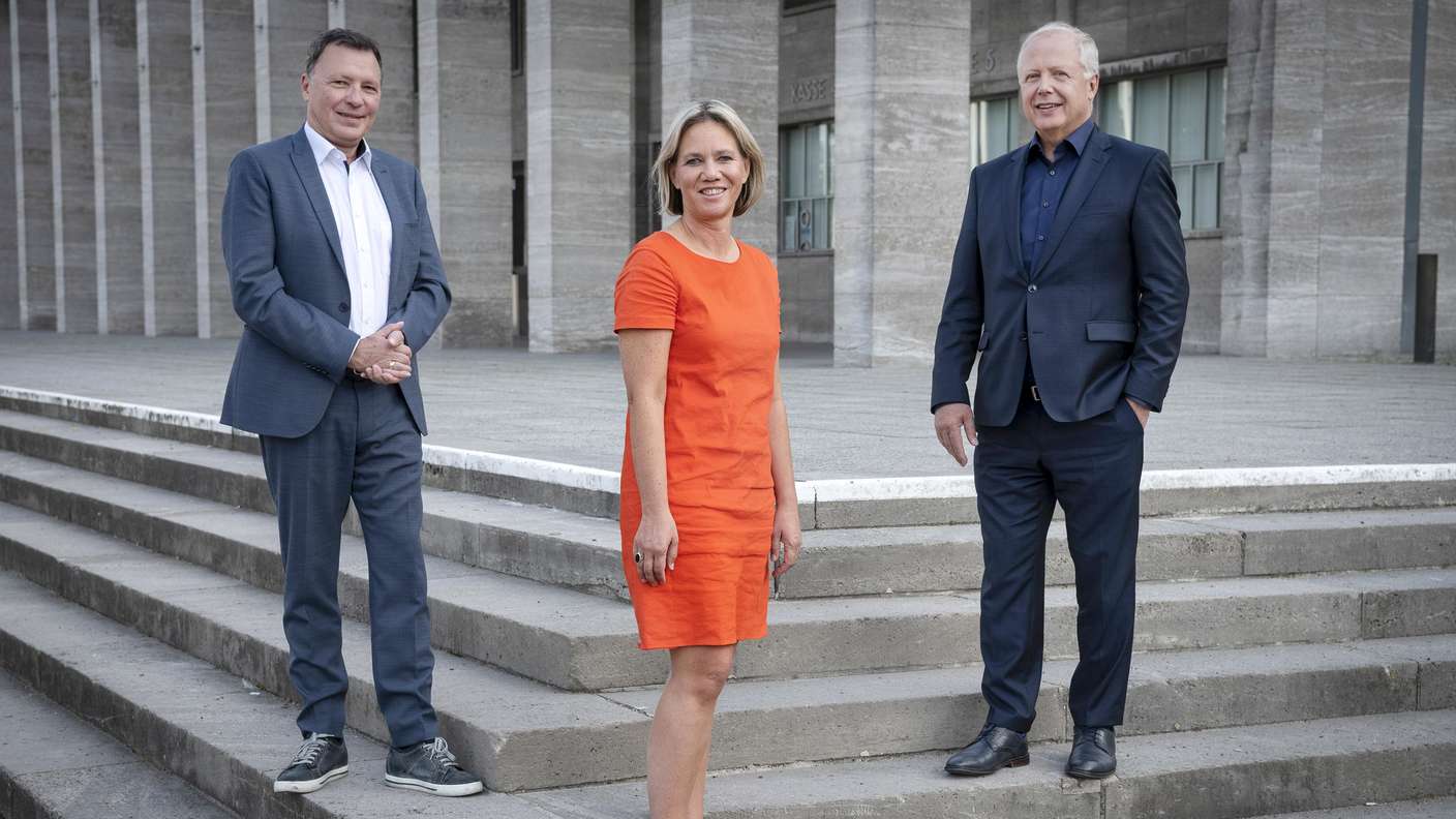 Volker Herres (links), Christine Strobl, Tom Buhrow (rechts).