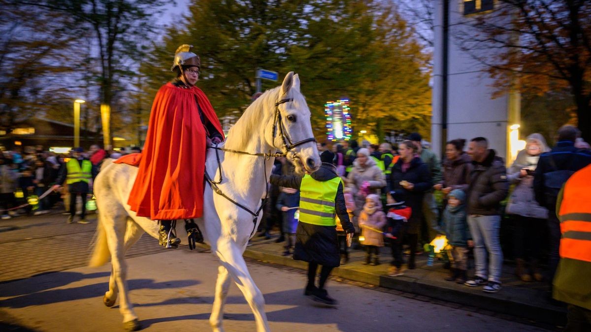 Auf seinem weißen Pferd ist St. Martin unter anderem durch Essen-Vogelheim gezogen.