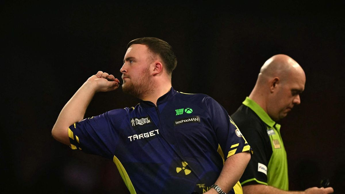 Der amtierende Weltmeister Luke Littler (l.) und Michael van Gerwen sind zwei der größten Stars des Dartsports. Auch sie sind bei der EM in Dortmund dabei.