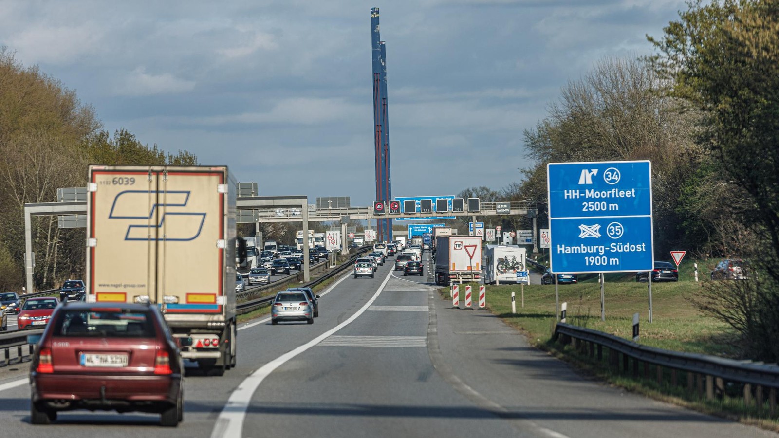 Zufahrten von der A1 auf A25 wegen Bauarbeiten gesperrt