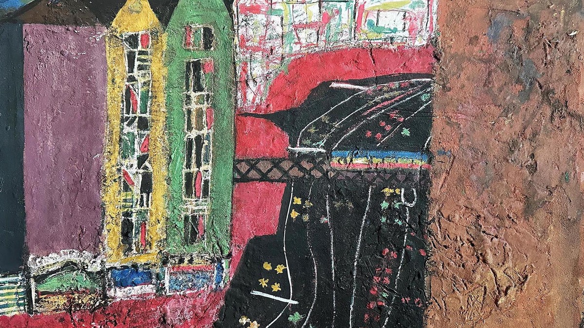 Straße mit Hochbahnbrücke“ von Arno Fiedler