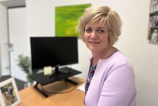 Verena Boergardts-Wintjes an ihrem neuen Arbeitsplatz in Recklinghausen.