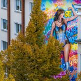 In der Gelsenkirchener Innenstadt wurde ein Taylor-Swift-Graffiti meterhoch an eine Hauswand gesprüht.