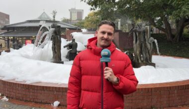 „Schaumparty“ im Stadtgarten Dortmund: Überfluteter Brunnen im Video