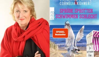 Bildcollage von Cornelia Kuhnert und ihrem Buch „Spröde Sprotten schwimmen schlecht“