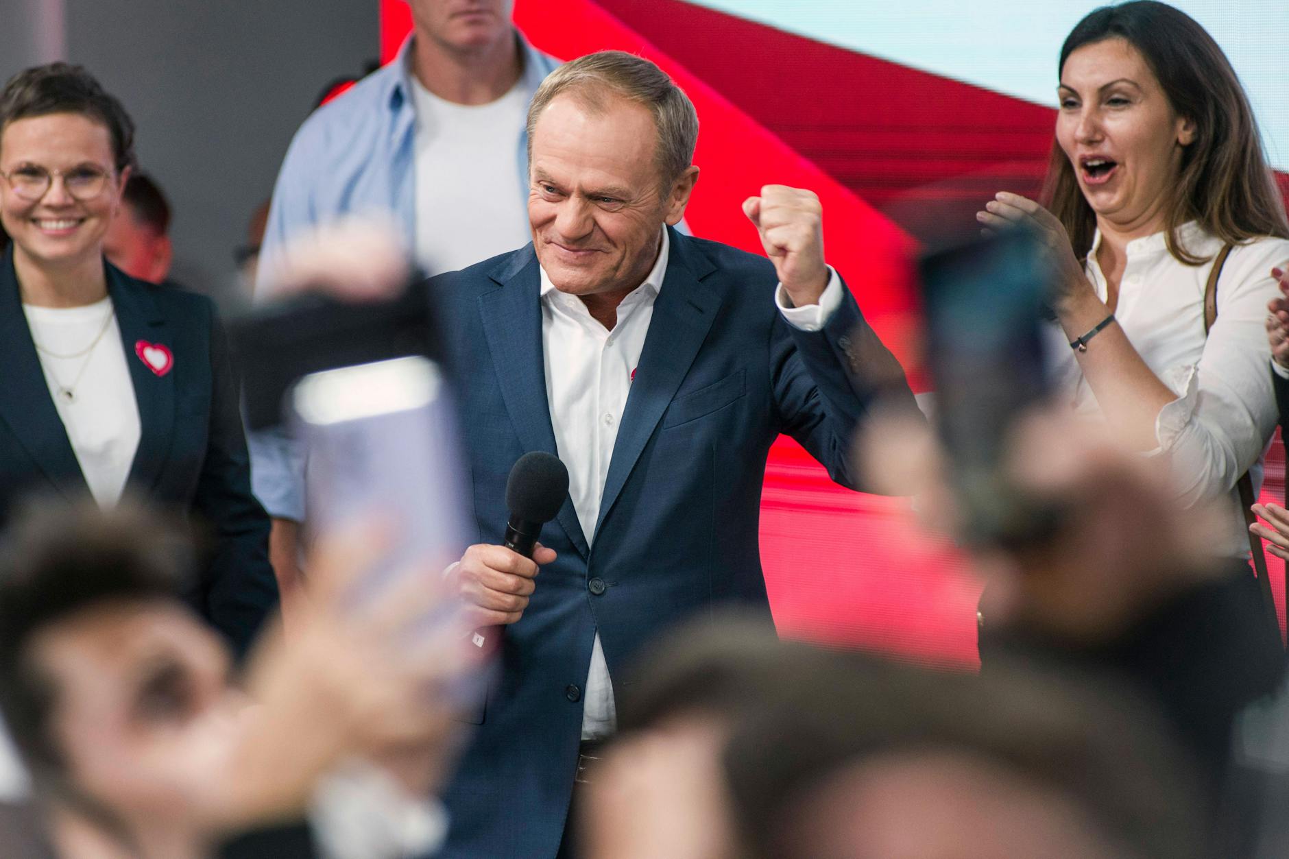 Donald Tusk beim Wahlsieg 2023